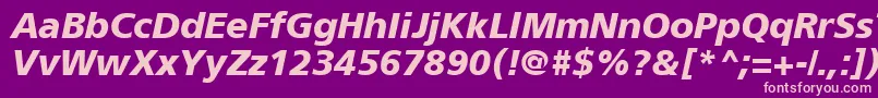 ForeignerBoldItalic Font – Pink Fonts on Purple Background