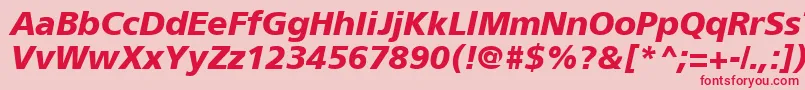 ForeignerBoldItalic Font – Red Fonts on Pink Background