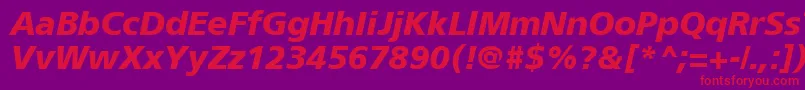 ForeignerBoldItalic Font – Red Fonts on Purple Background