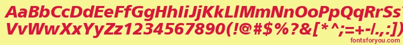 ForeignerBoldItalic Font – Red Fonts on Yellow Background