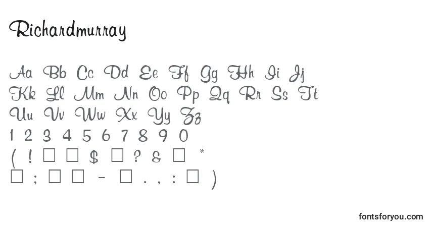 A fonte Richardmurray – alfabeto, números, caracteres especiais