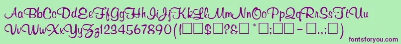 Richardmurray Font – Purple Fonts on Green Background