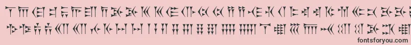 フォントZarathustra – ピンクの背景に黒い文字