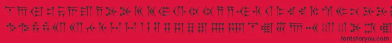 フォントZarathustra – 赤い背景に黒い文字
