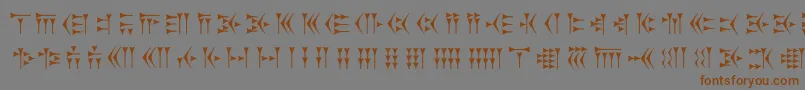 Weitere Informationen zur Zarathustra-Schriftart Zarathustra-Schriftart – Braune Schriften auf grauem Hintergrund