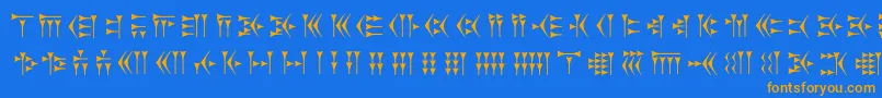 Zarathustra Font – Orange Fonts on Blue Background