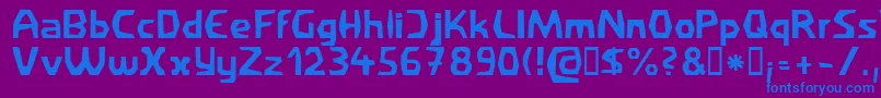 Filirat1-Schriftart – Blaue Schriften auf violettem Hintergrund