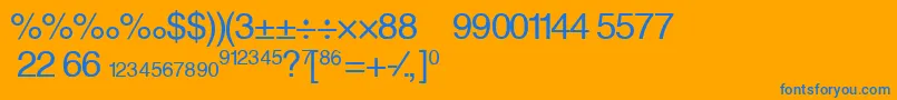 フォントAlexFraction – オレンジの背景に青い文字