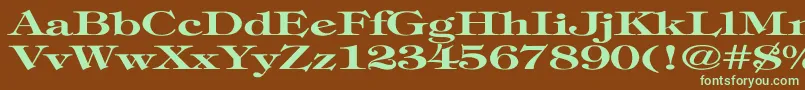 TimpaniBoldEx Font – Green Fonts on Brown Background