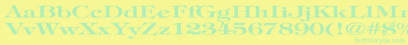 TimpaniBoldEx Font – Green Fonts on Yellow Background