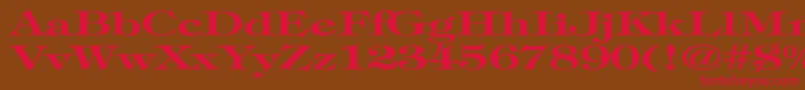 フォントTimpaniBoldEx – 赤い文字が茶色の背景にあります。