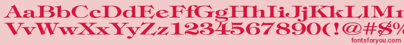 フォントTimpaniBoldEx – ピンクの背景に赤い文字
