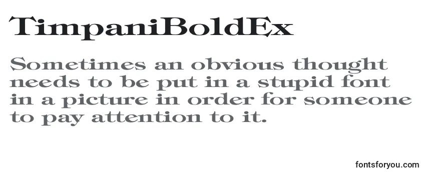 Überblick über die Schriftart TimpaniBoldEx