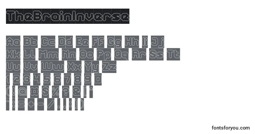 Шрифт TheBrainInverse – алфавит, цифры, специальные символы