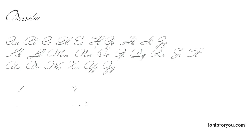 Шрифт Versitia – алфавит, цифры, специальные символы