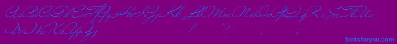 Versitia-Schriftart – Blaue Schriften auf violettem Hintergrund