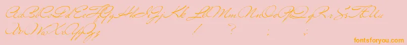 Versitia-Schriftart – Orangefarbene Schriften auf rosa Hintergrund