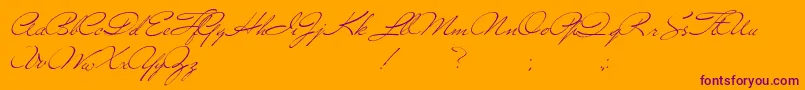 Versitia-Schriftart – Violette Schriften auf orangefarbenem Hintergrund