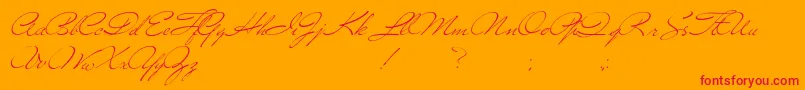 Versitia-Schriftart – Rote Schriften auf orangefarbenem Hintergrund