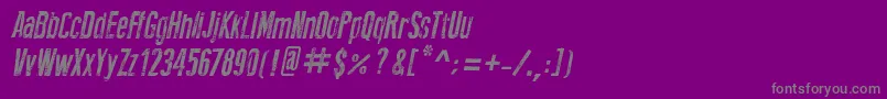 NewPressErodedItalic-fontti – harmaat kirjasimet violetilla taustalla