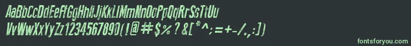 NewPressErodedItalic-fontti – vihreät fontit mustalla taustalla