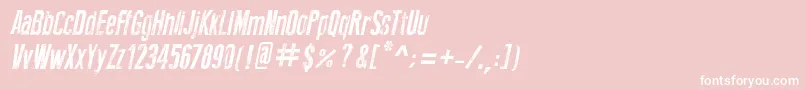 NewPressErodedItalic Font – White Fonts on Pink Background