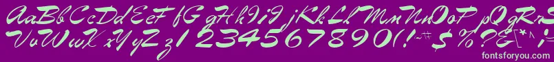 Eggshell61RegularTtcon Font – Green Fonts on Purple Background