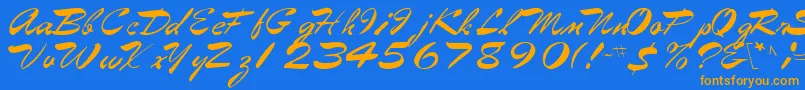Eggshell61RegularTtcon Font – Orange Fonts on Blue Background
