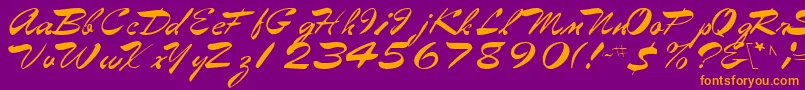 Eggshell61RegularTtcon Font – Orange Fonts on Purple Background