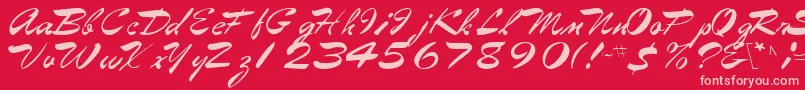 Fonte Eggshell61RegularTtcon – fontes rosa em um fundo vermelho