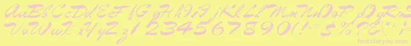 Eggshell61RegularTtcon-Schriftart – Rosa Schriften auf gelbem Hintergrund