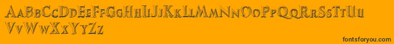 AugustusBeveled Font – Black Fonts on Orange Background