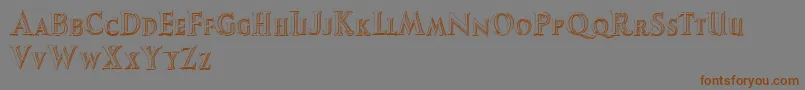 AugustusBeveled Font – Brown Fonts on Gray Background