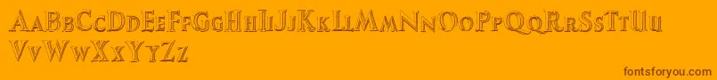 AugustusBeveled Font – Brown Fonts on Orange Background
