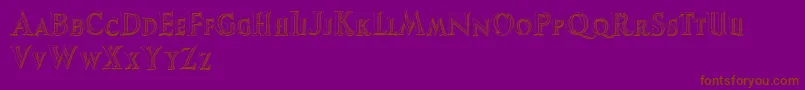AugustusBeveled Font – Brown Fonts on Purple Background