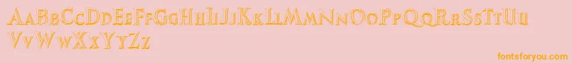AugustusBeveled Font – Orange Fonts on Pink Background