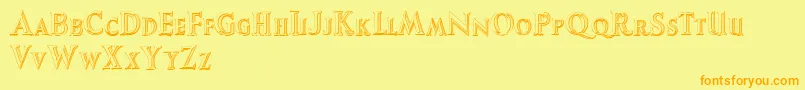 AugustusBeveled Font – Orange Fonts on Yellow Background