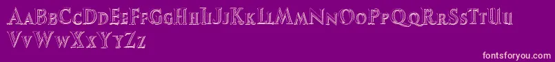 AugustusBeveled Font – Pink Fonts on Purple Background