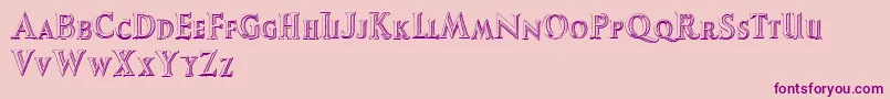 Шрифт AugustusBeveled – фиолетовые шрифты на розовом фоне