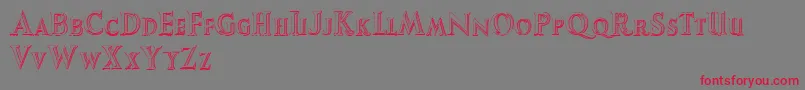 AugustusBeveled Font – Red Fonts on Gray Background