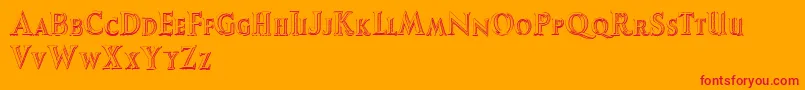 AugustusBeveled Font – Red Fonts on Orange Background