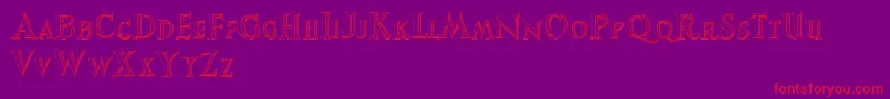 AugustusBeveled Font – Red Fonts on Purple Background