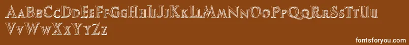 AugustusBeveled Font – White Fonts on Brown Background
