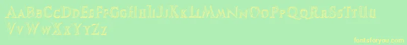 AugustusBeveled Font – Yellow Fonts on Green Background
