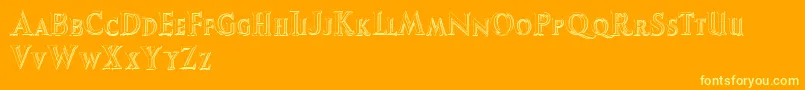 AugustusBeveled Font – Yellow Fonts on Orange Background