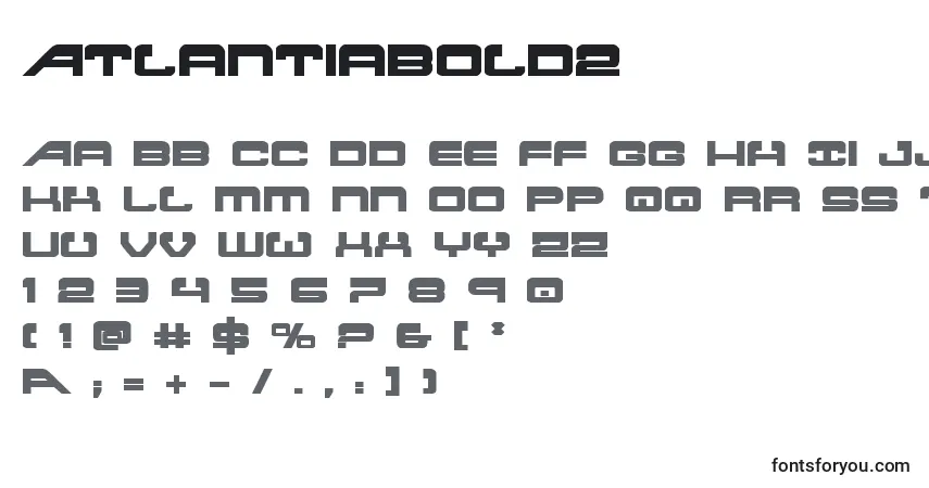 Schriftart Atlantiabold2 – Alphabet, Zahlen, spezielle Symbole