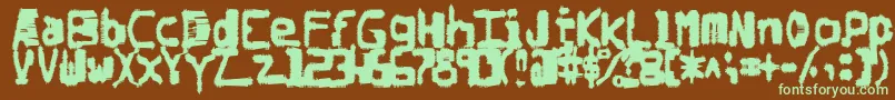 Degradedchipcreep Font – Green Fonts on Brown Background