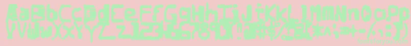 Fonte Degradedchipcreep – fontes verdes em um fundo rosa