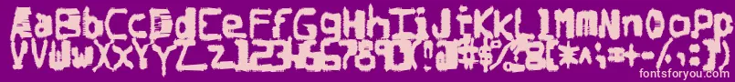 Degradedchipcreep Font – Pink Fonts on Purple Background