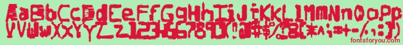 Degradedchipcreep Font – Red Fonts on Green Background